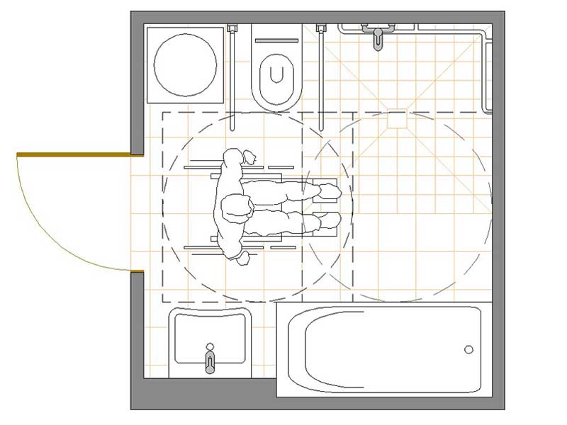 WC Bereich mit optimalen Höhen für Rollstuhlfahrer